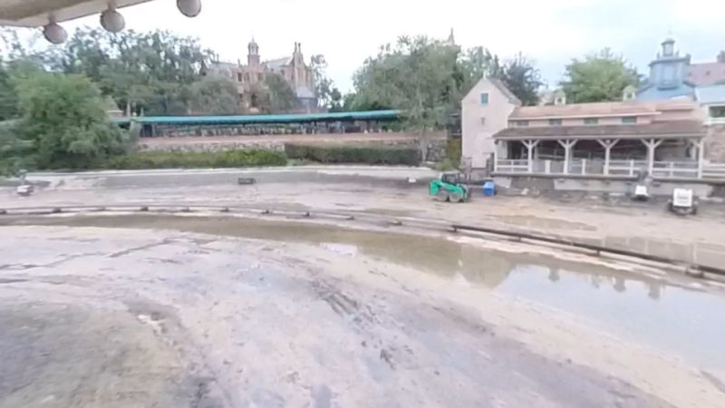 Liberty Square Riverboat under track repair